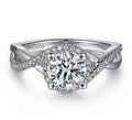 White 14 Karat Round Halo Diamond Ring Size 6.5