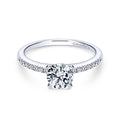 White 14 Karat Traditional Round Diamond Ring Size 6.5
