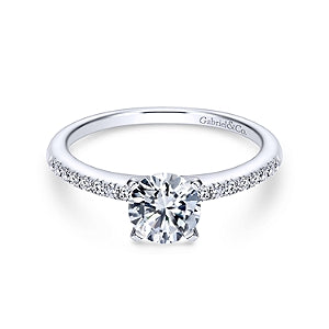 White 14 Karat Traditional Round Diamond Ring Size 6.5