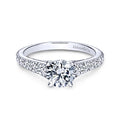 White 14 Karat Traditional Round Diamond Ring Size 6.5