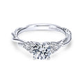 White 14 Karat Traditional Round Twisted Diamond Ring Size 6.5