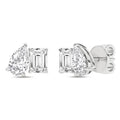14K White Gold Two Stone Lab Grown Diamond Earrings