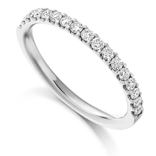 14K White Gold Diamond Wedding Band
