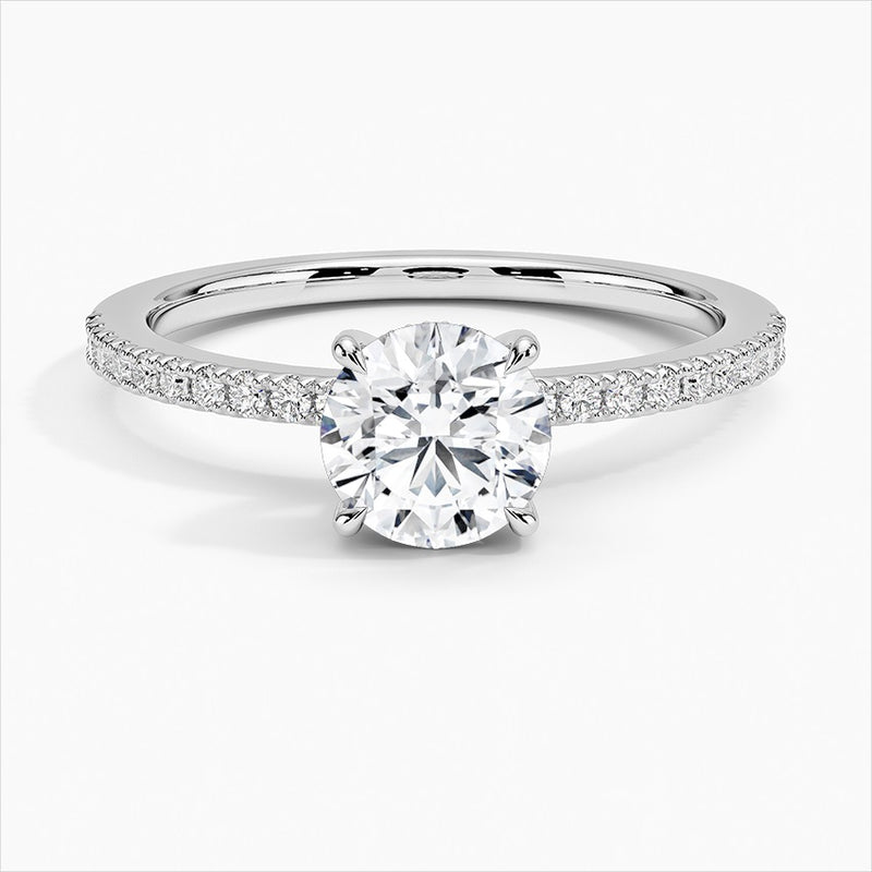 14K White Gold Diamond Semi-Mount Ring
