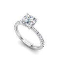 14K White Gold Diamond Halo Semi-Mount Ring