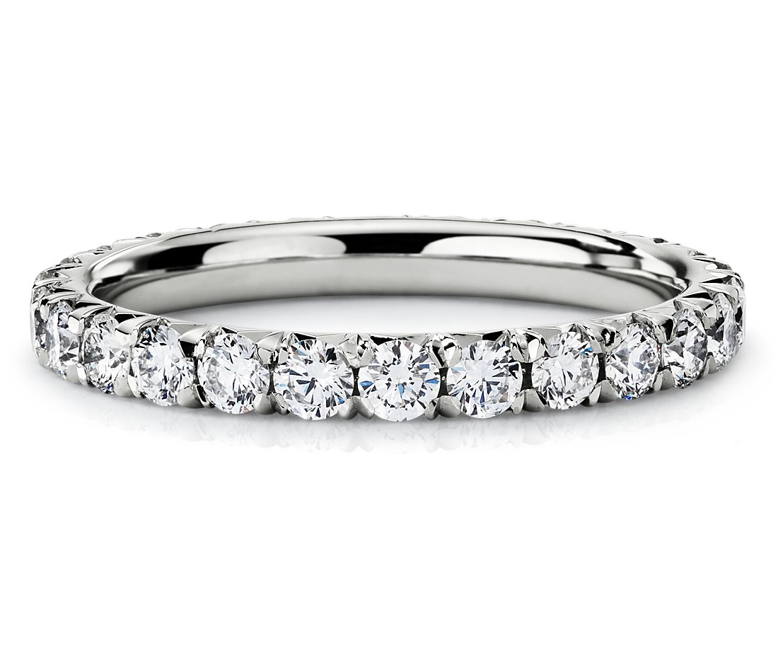 14K White Gold Diamond Eternity Wedding Band