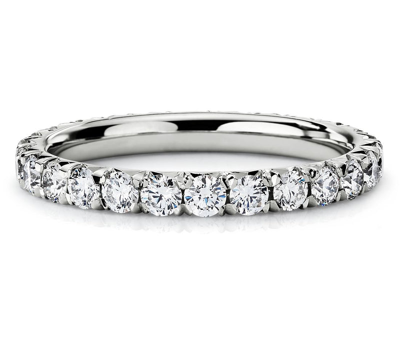 14K White Gold Diamond Eternity Wedding Band