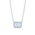 14K White Gold Halo Diamond Fashion Necklace