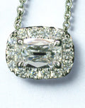 18K White Gold Halo Diamond Fashion Necklace