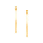 14K Yellow Gold Polished Square Tube Small Oval Hoop Earrings