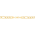14K Yellow Gold Hollow Beveled Figaro Chain, 22in.