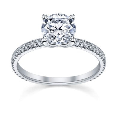 14K White Gold Diamond Semi-Mount Ring