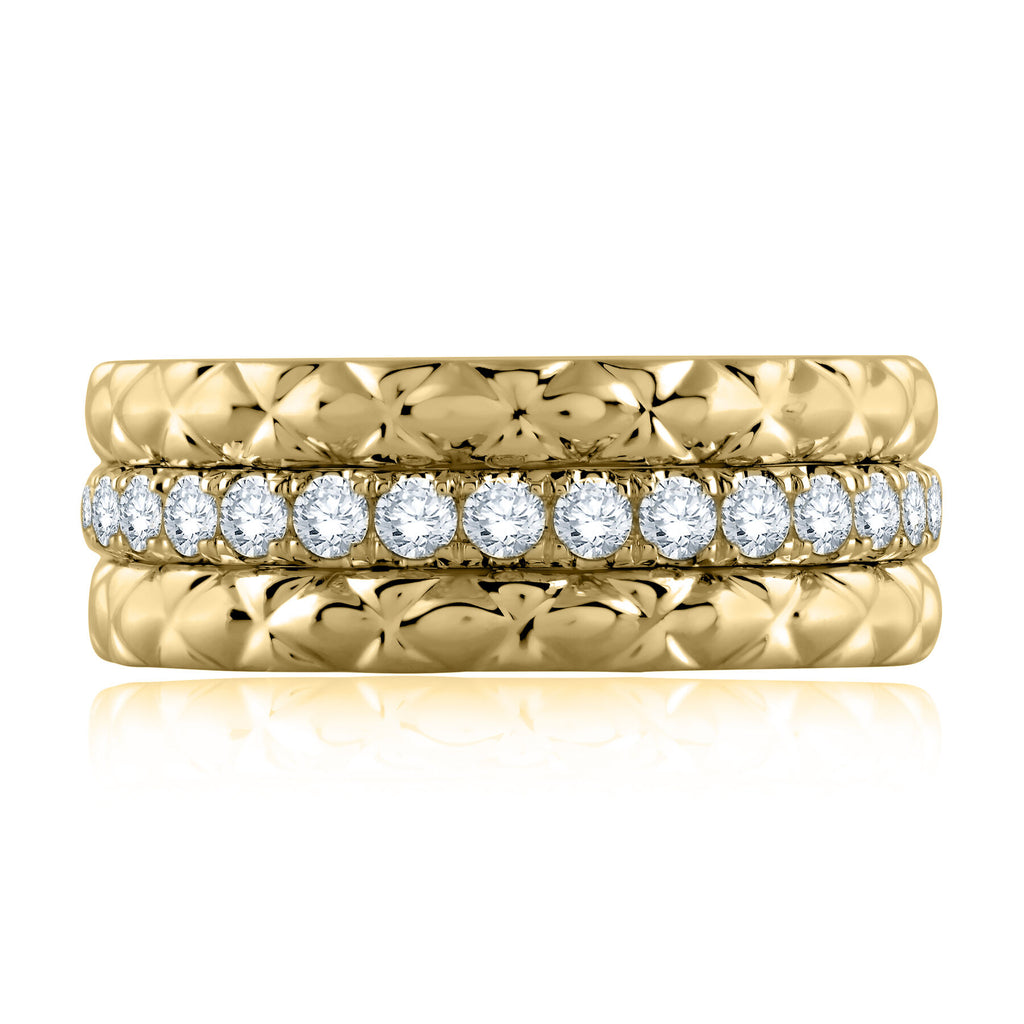 14K Gold Quilted Eternity Diamond Ring