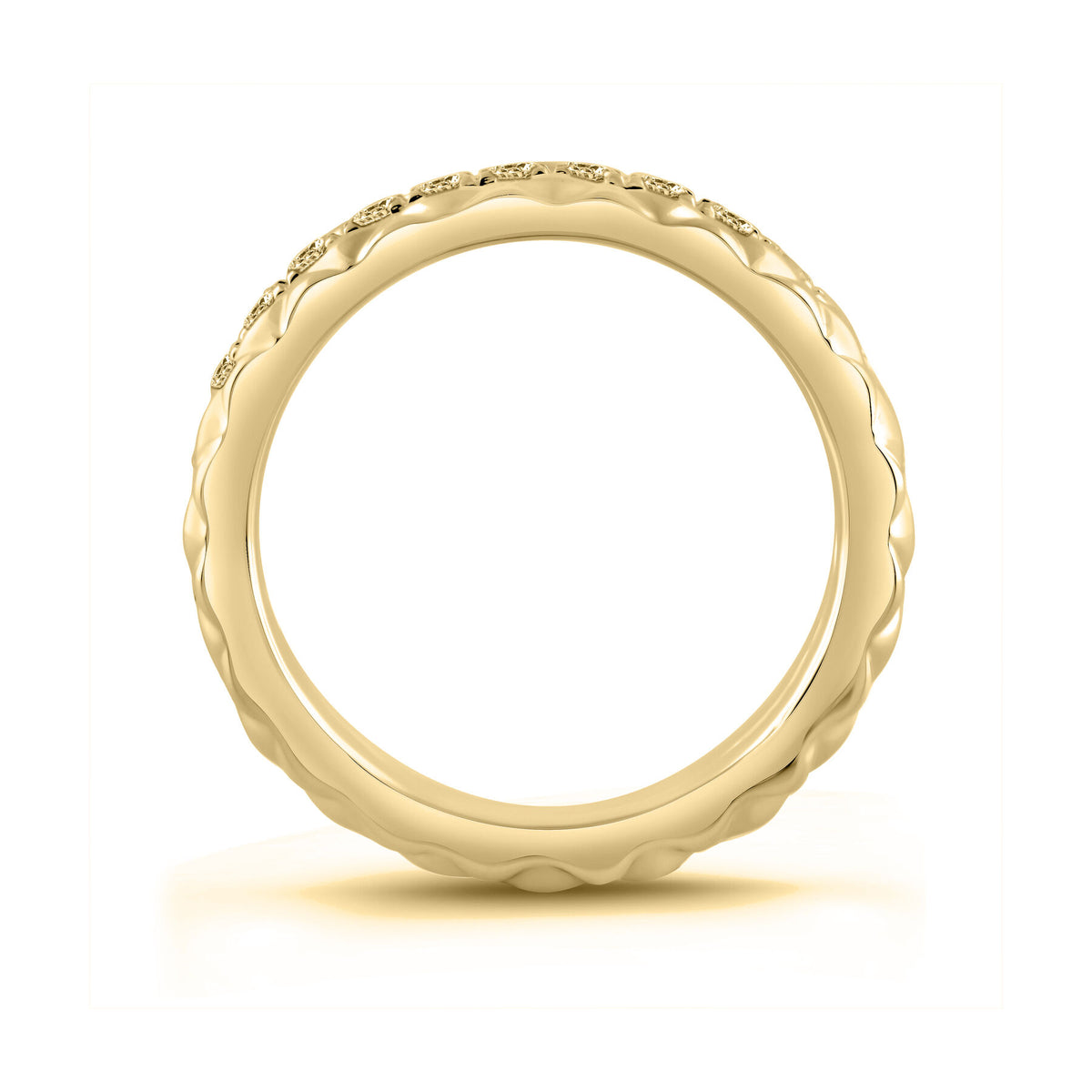 14K Gold Quilted Eternity Diamond Ring