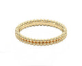 14K Yellow Gold Two Row Beaded Fashion Ring