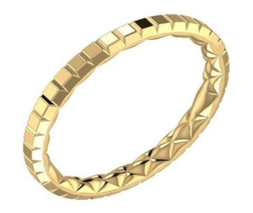 14K Gold Grooved Stackable Ring