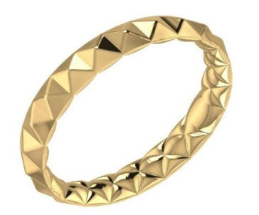 14K Gold Studded Stackable Ring