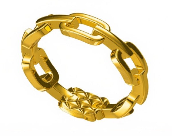 14K Gold Open Link Ring