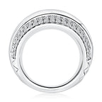 Sterling Silver Quilted Domed Diamond Fashion Ring