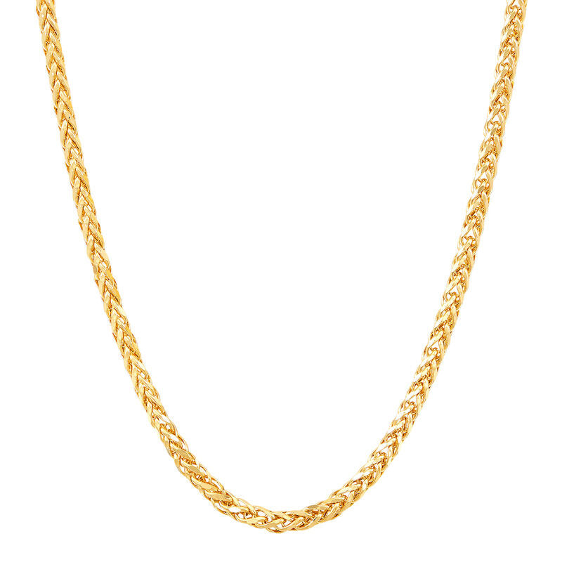 14K Yellow Gold Hollow Spiga Wheat Chain, 22in.
