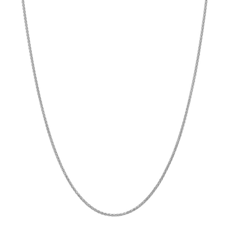 14K White Gold Solid Spiga Wheat Chain, 18n.