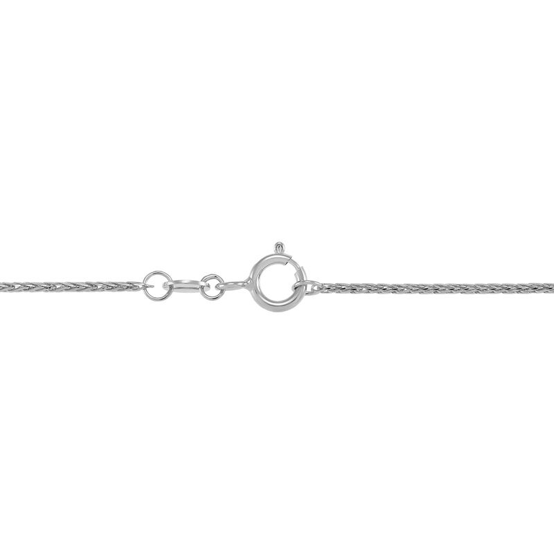 14K White Gold Solid Spiga Wheat Chain, 18n.