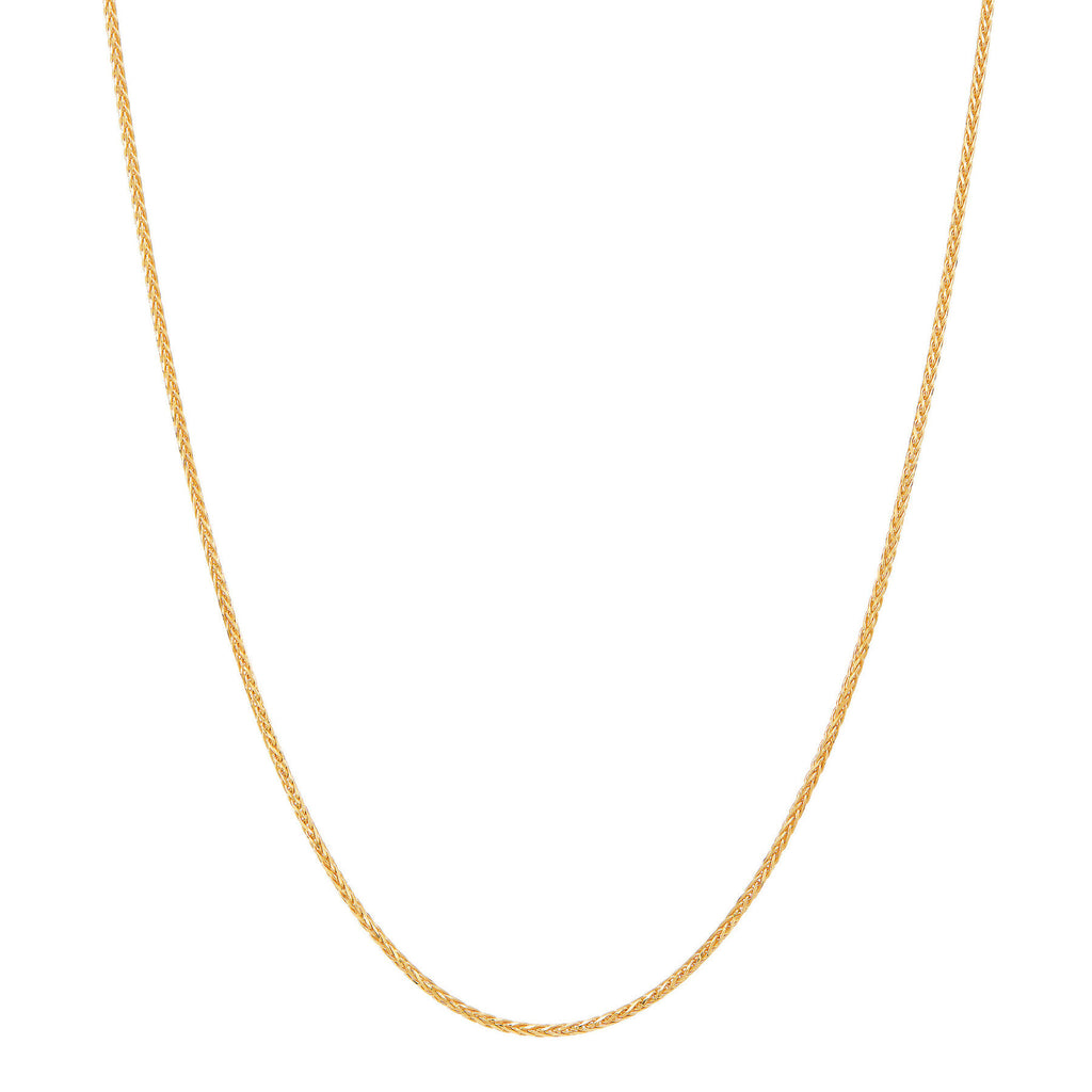 14K Yellow Gold Solid Spiga Wheat Chain, 18n.