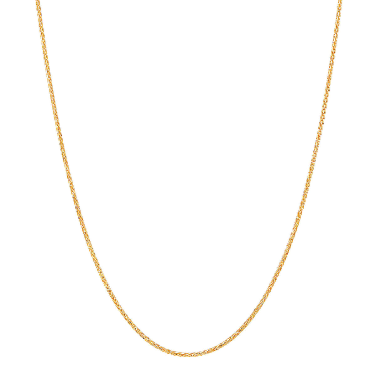 14K Yellow Gold Solid Spiga Wheat Chain, 18n.