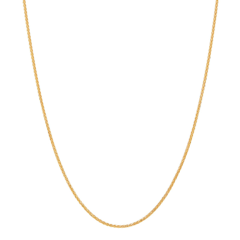 14K Yellow Gold Solid Spiga Wheat Chain, 18n.