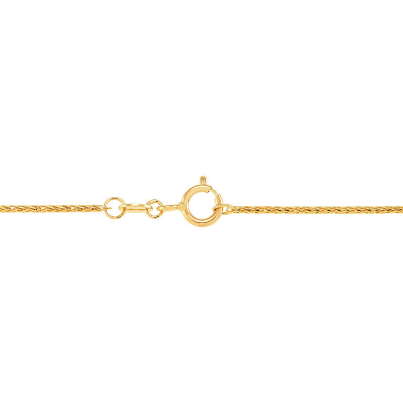 14K Yellow Gold Solid Spiga Wheat Chain, 18n.