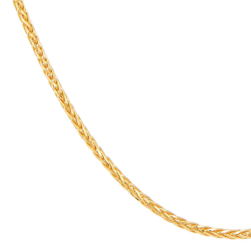 14K Yellow Gold Solid Spiga Wheat Chain, 18n.