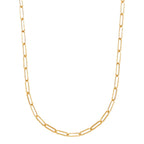 14K Yellow Gold Paper Clip Cable Chain, 20in.