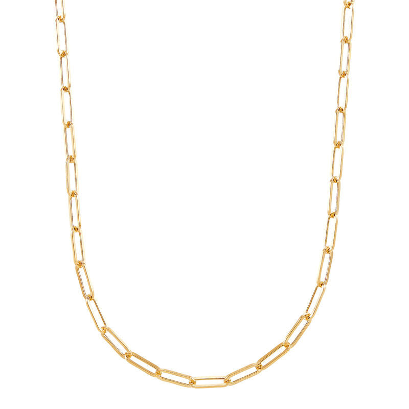 14K Yellow Gold Paper Clip Cable Chain, 20in.
