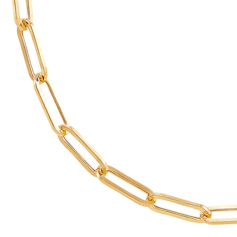 14K Yellow Gold Paper Clip Cable Chain, 20in.