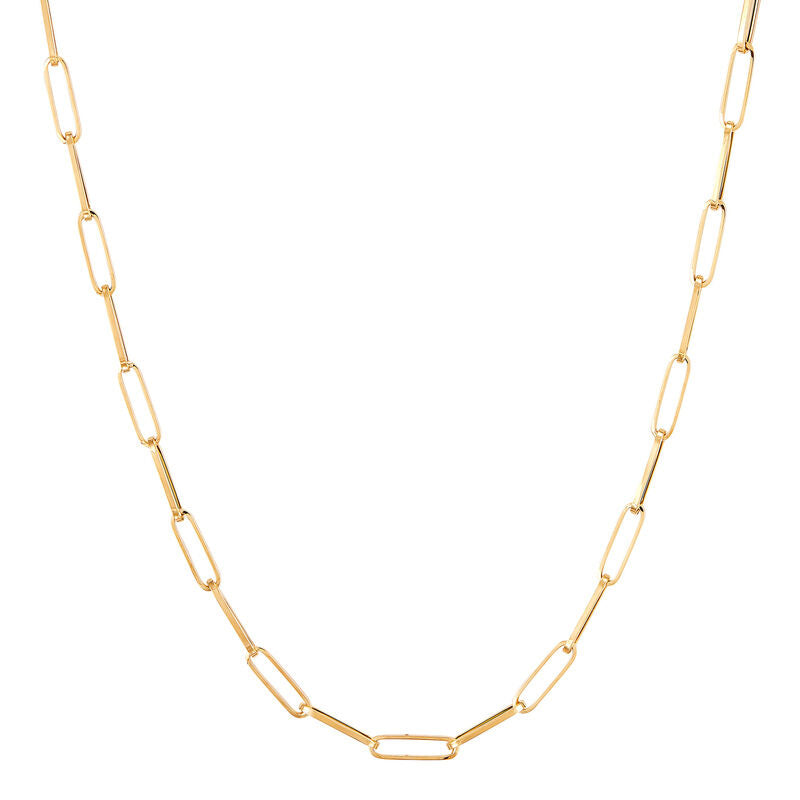 14K Yellow Gold Paper Clip Cable Chain