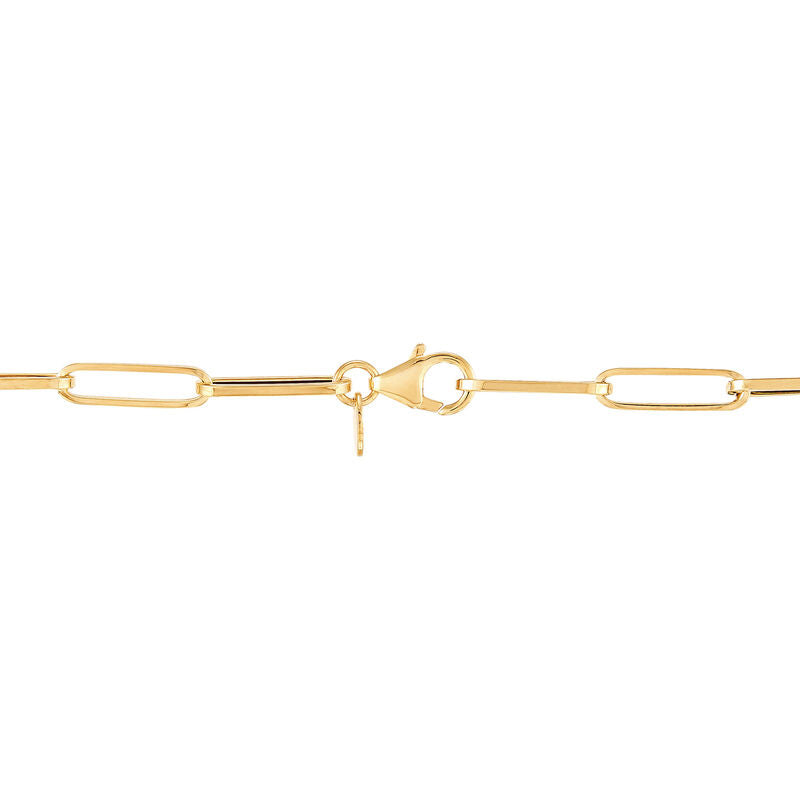 14K Yellow Gold Paper Clip Cable Chain