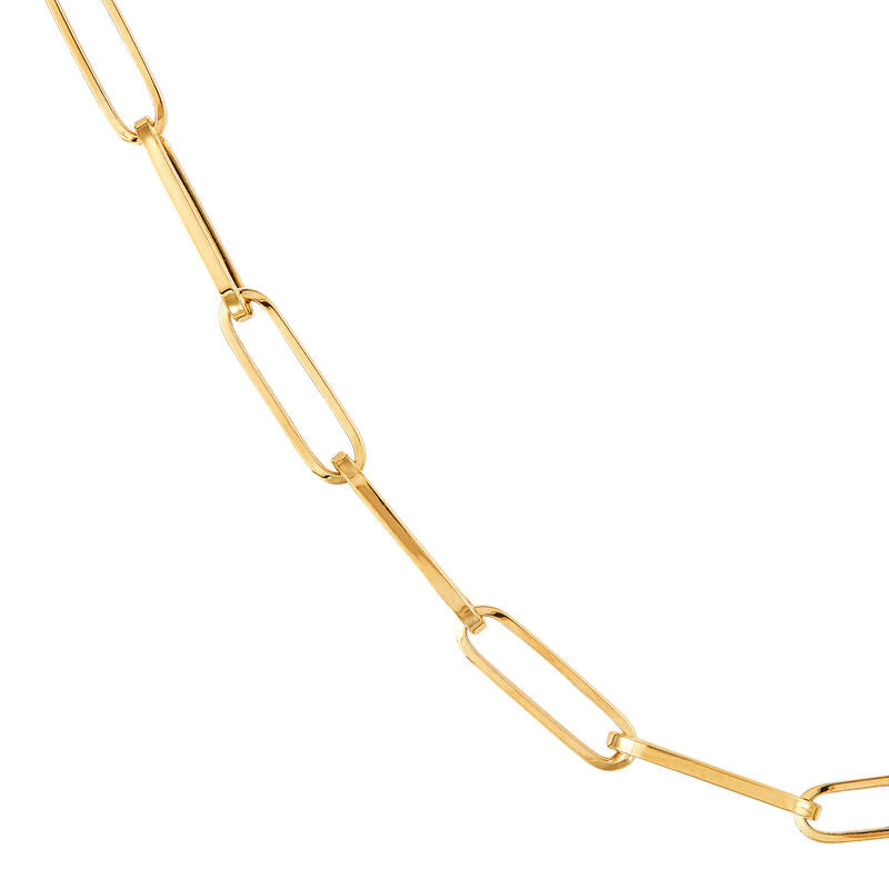 14K Yellow Gold Paper Clip Cable Chain