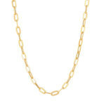 14K Yellow Gold Hollow Flat Paper Clip Cable Chain, 18in.