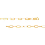 14K Yellow Gold Hollow Flat Paper Clip Cable Chain, 18in.