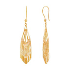 14K Yellow Gold Fringe Beaded Dangle Earrings