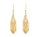 14K Yellow Gold Fringe Beaded Dangle Earrings