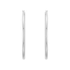 14K White Gold Polished Large Hoop Earrings