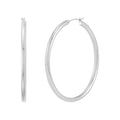14K White Gold Polished Large Hoop Earrings