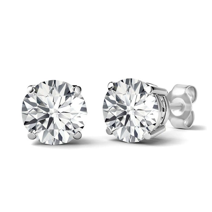 14K White Gold Diamond Stud Earrings