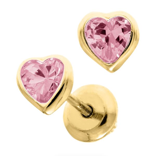 Children's 14K Gold Heart Stud Earrings