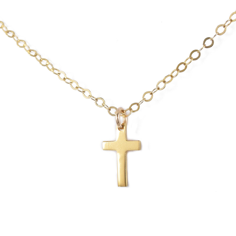 Children's 14K Yellow Gold Cross Necklace