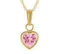 Children's 14K Gold Pink Heart Necklace