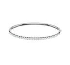 14K White Gold Lab Grown Diamond Bangle Bracelet