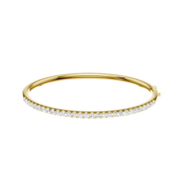 14K Yellow Gold Lab Grown Diamond Bangle Bracelet