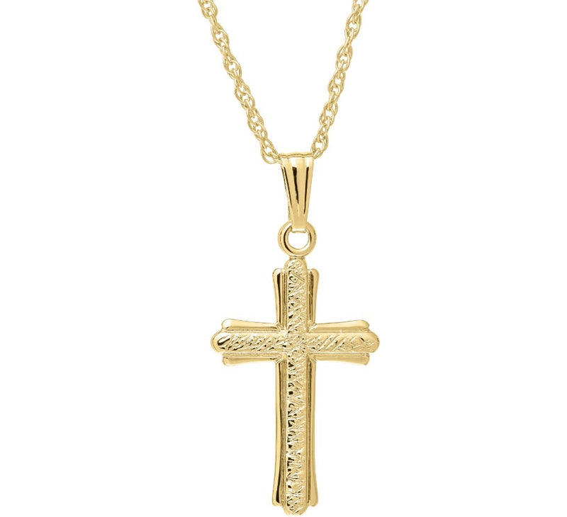 Children's 14K Gold Embossed Cross Chain